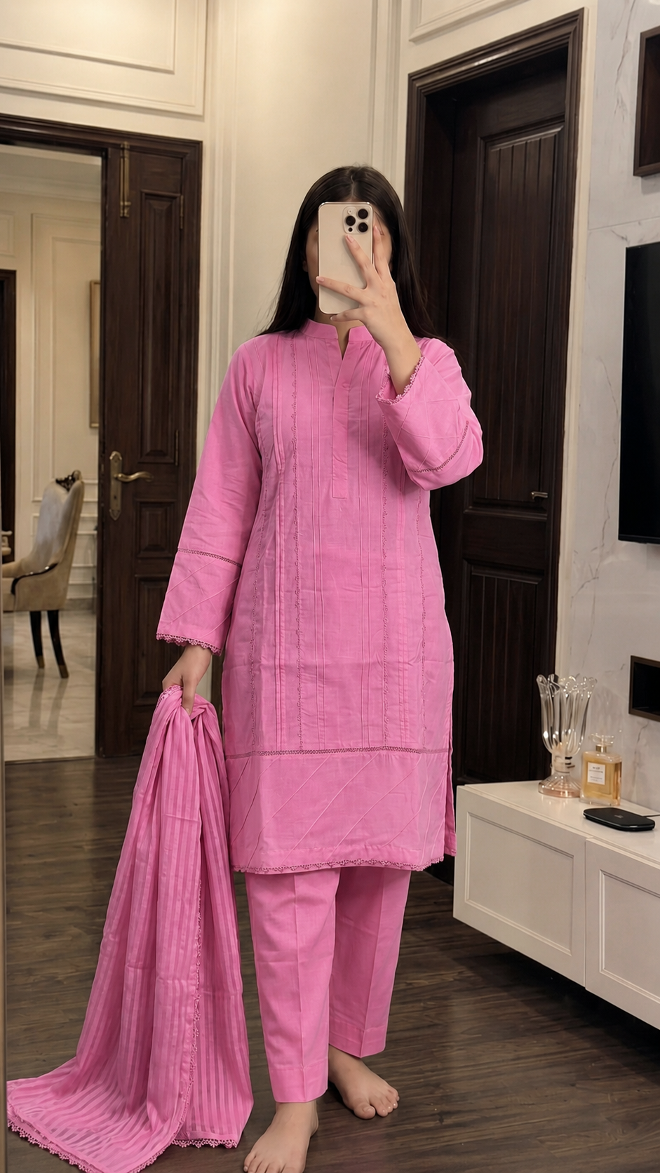 Cotton Solid 3pc - Dusty Rose