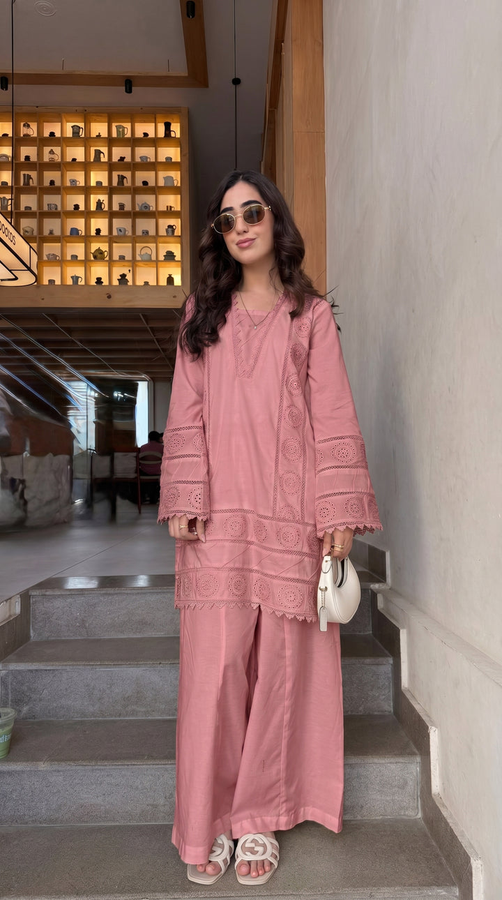French Rose Embroidered Co-ord