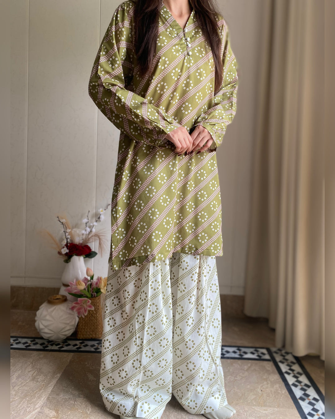Bin Saeed printed co-ord set for women in summer lawn fabric