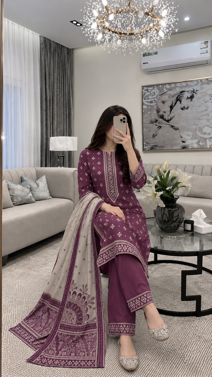 Khaddar Printed 3pc