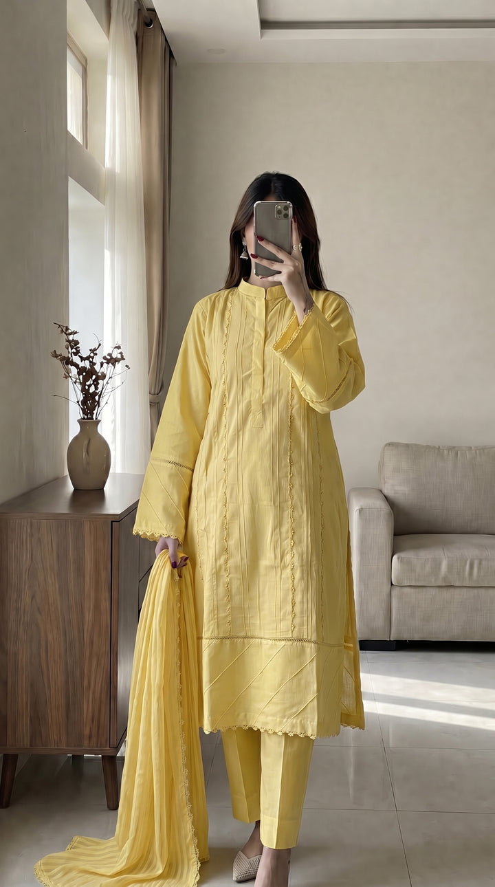 Cotton Solid 3pc - Lemonade