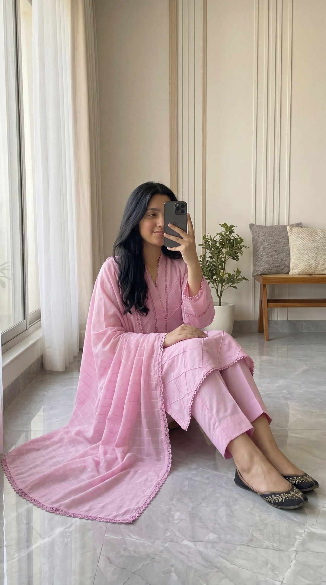 Cotton Solid 3pc - Blush Pink