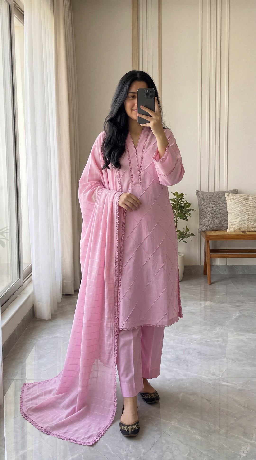 Cotton Solid 3pc - Blush Pink