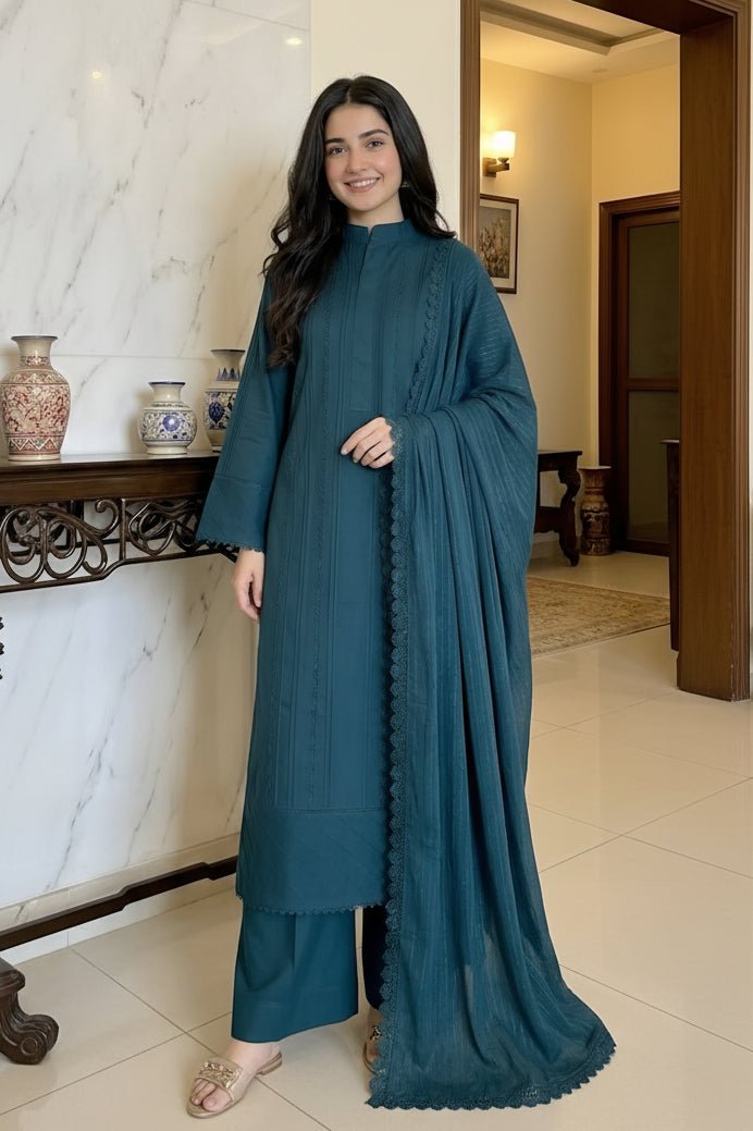 Cotton Solid 3pc - Deep Teal - Bin Saeed Bin Saeed