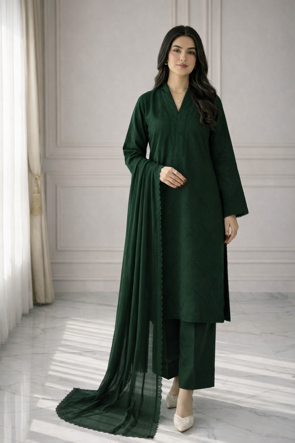Winter Solid 3pc - Emerald Green