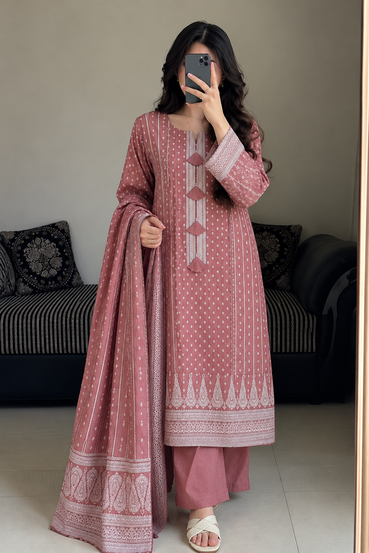 Fancy Khaddar Printed 3pc
