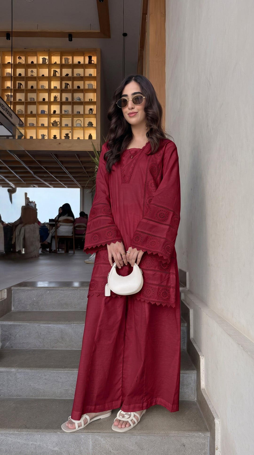 Crimson Embroidered Co-ords