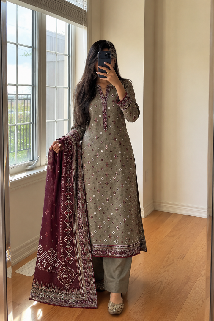 Khaddar Printed 3pc