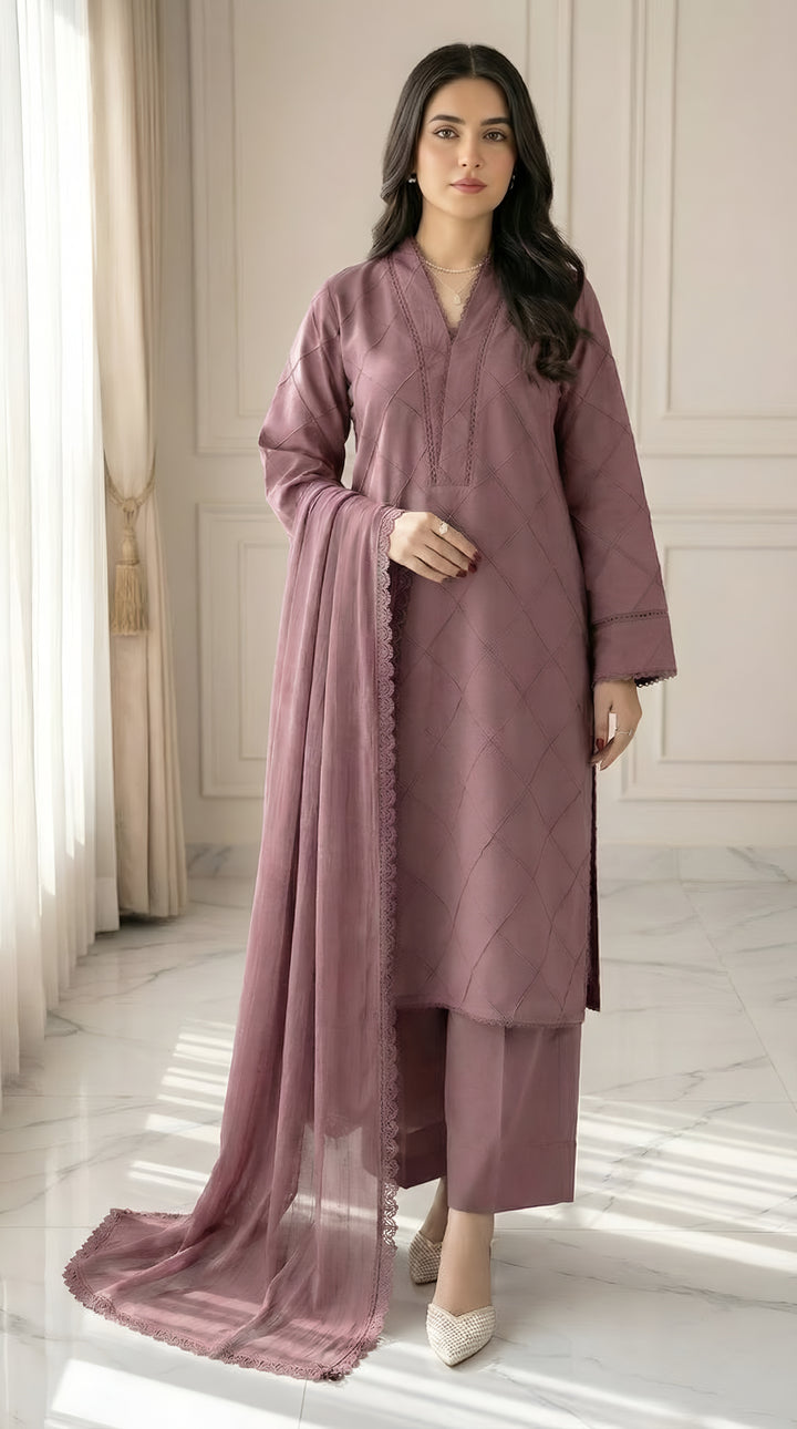 Winter Solid 3pc - Mauve Pink