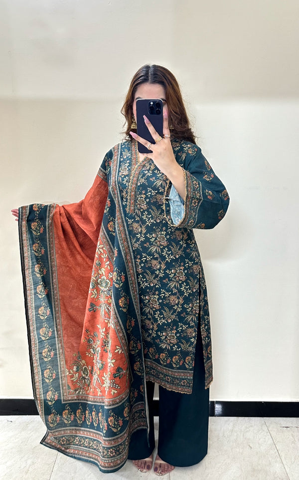Khaddar printed 3pc