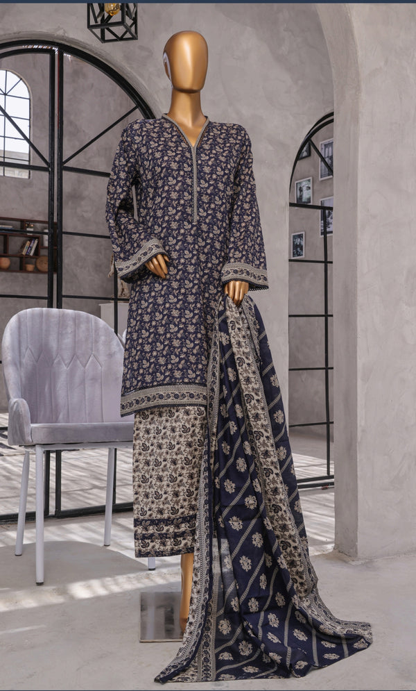 Summer Printed Lawn 3p - Farshi Shalwar