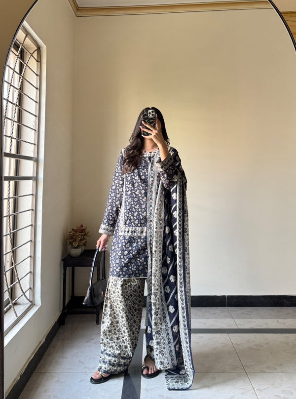 Summer Printed Lawn 3p - Farshi Shalwar