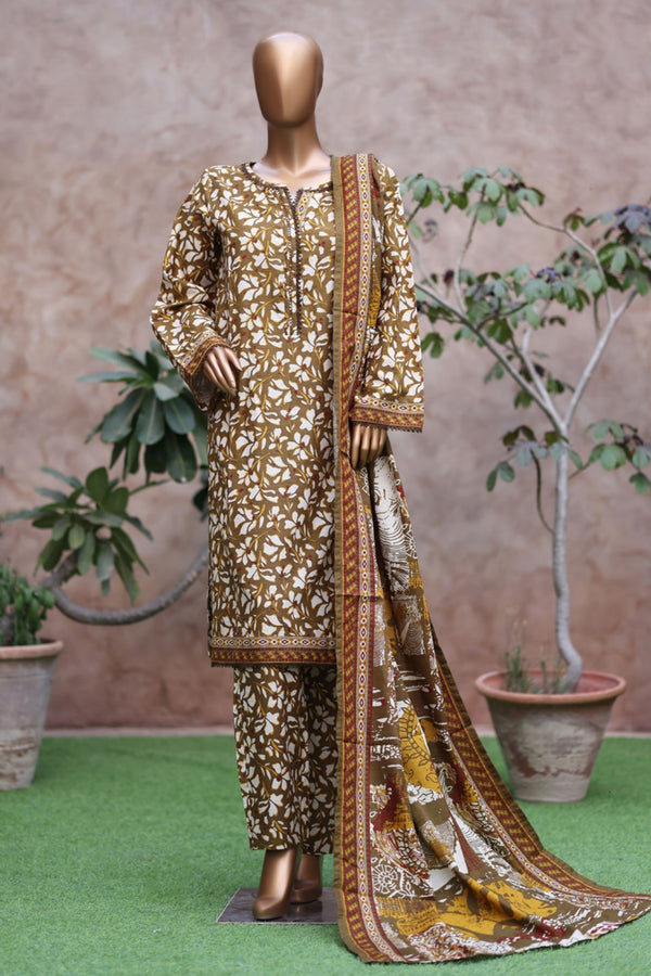 Khaddar printed 3pc