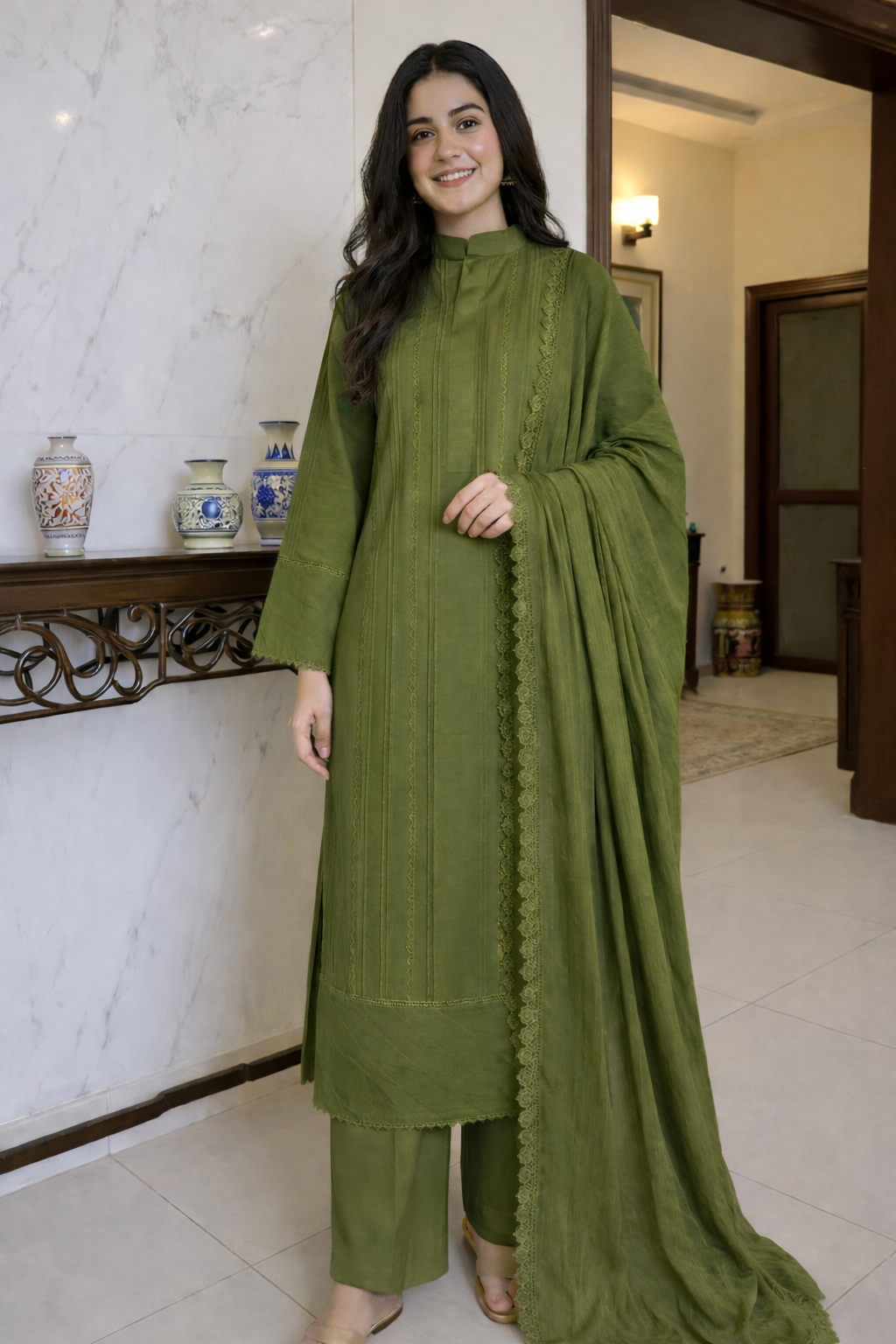 Cotton Solid 3pc - Forest Green