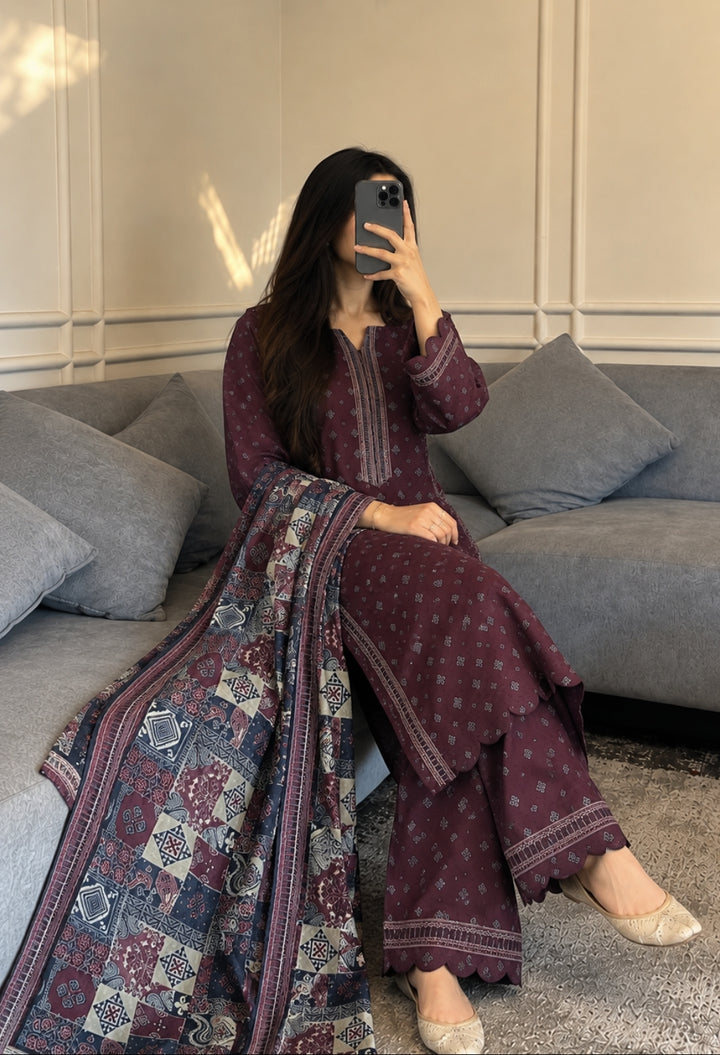 Khaddar Printed 3pc