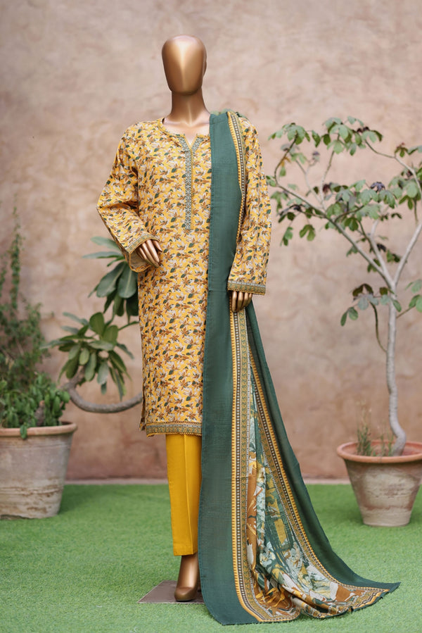 Khaddar printed 3pc