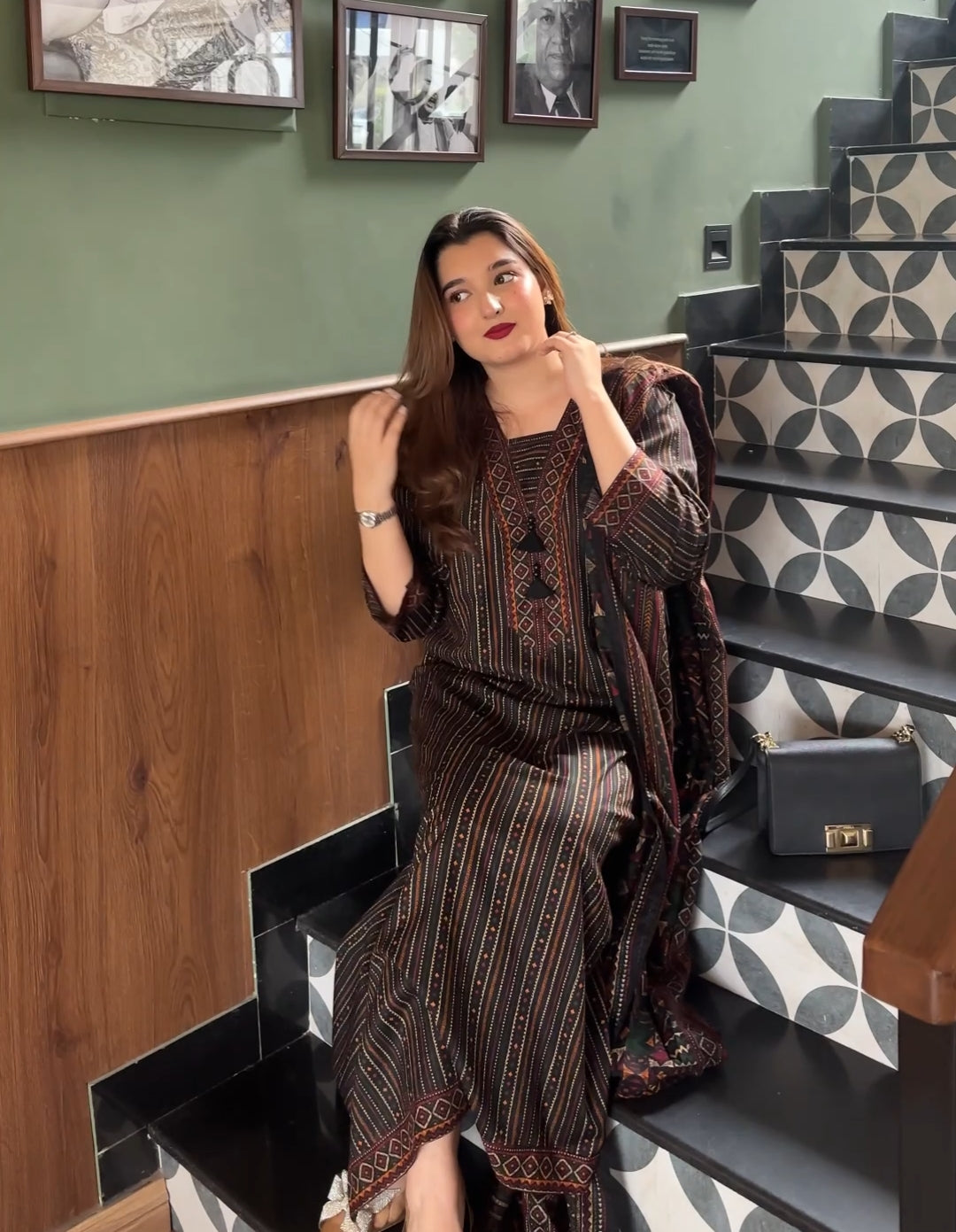 Printed Kaftan 3pc