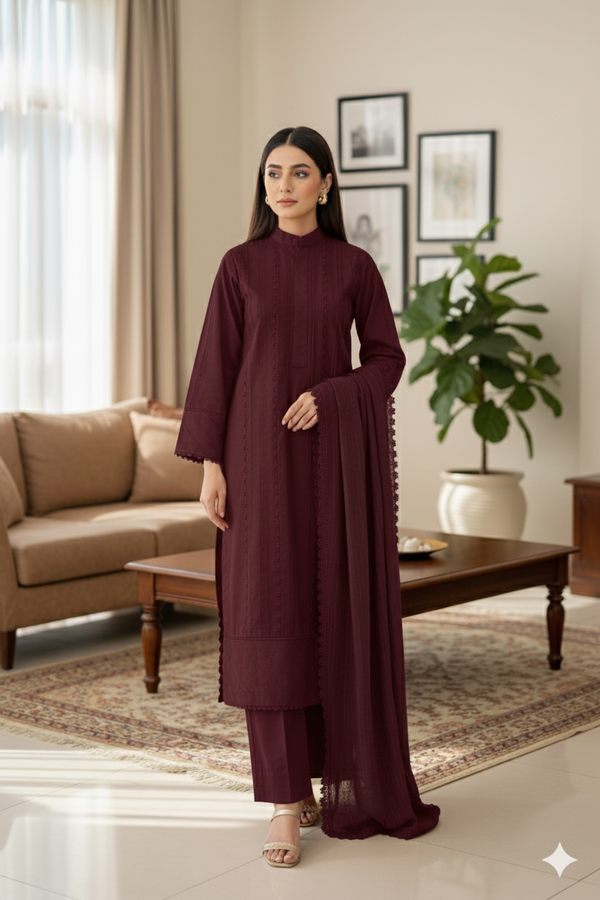 Winter Solid 3pc - Lacework