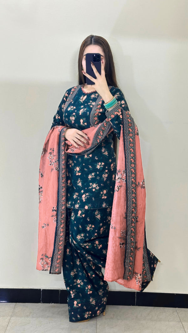 Summer Printed Lawn 3p - Farshi Shalwar