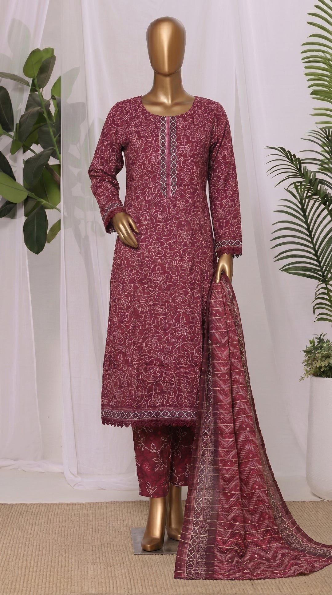 Printed Frock 3pc - RTW