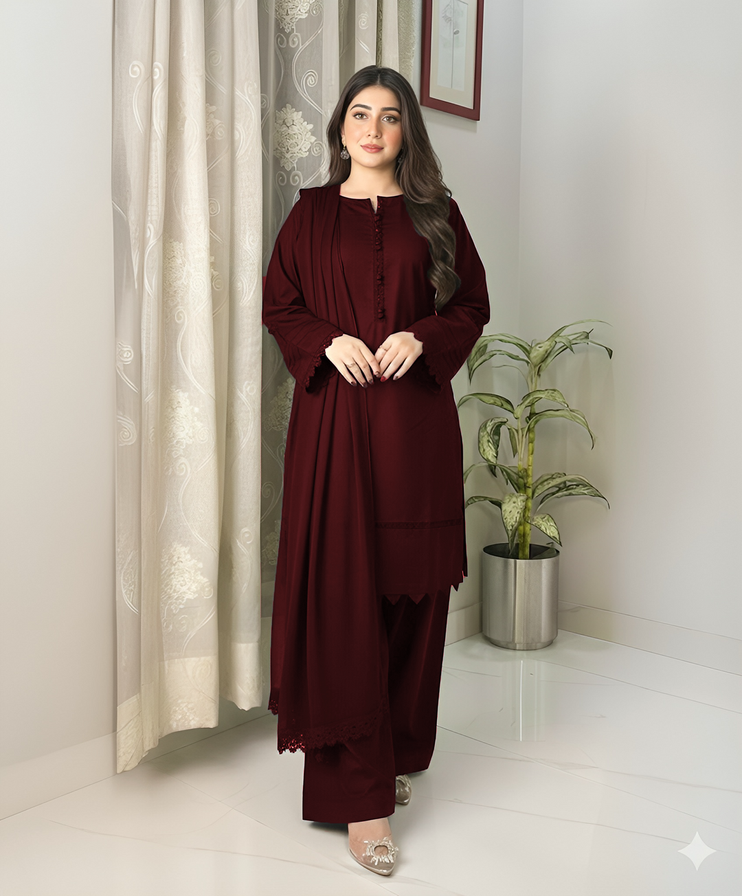 Winter Solid 3pc - Burnt Maroon