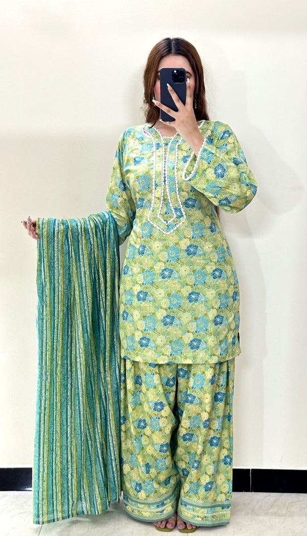 Summer Printed Lawn 3p - Farshi Shalwar