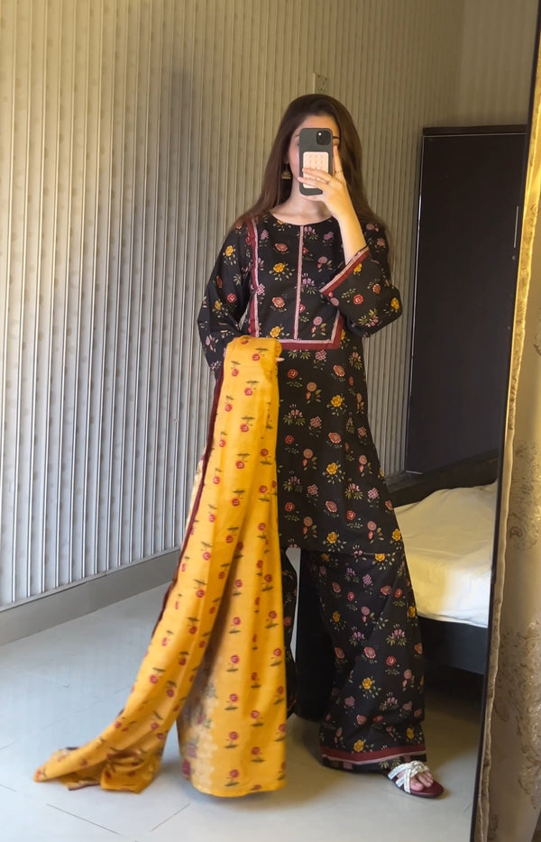 Summer Printed Lawn 3p - Farshi Shalwar