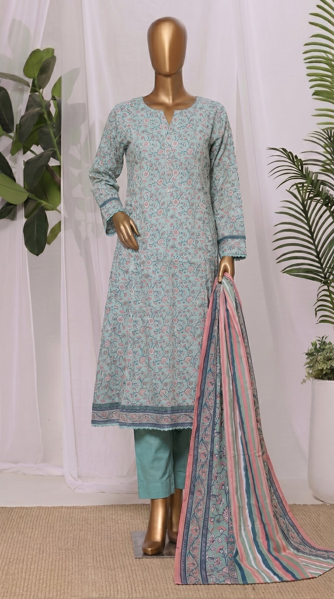 Printed Frock 3pc - RTW