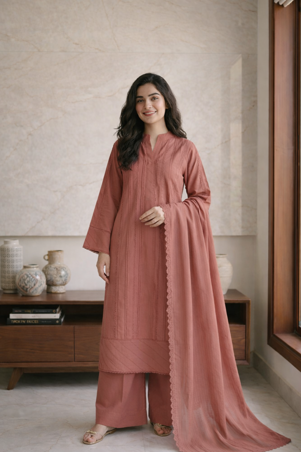 Winter Solid 3pc - Dusty Rose
